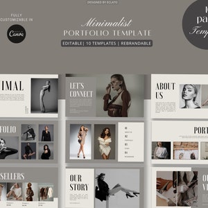 Minimalist Portfolio Template, Fashion Template, Canva Template Portfolio, Canva Presentation Template, Modern Canva Editable Template.