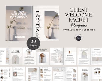 Client Welcome Packet Template, Virtual Assistant Welcome Packet, New Client Service Guide, Coaching Onboarding Template, Canva Template