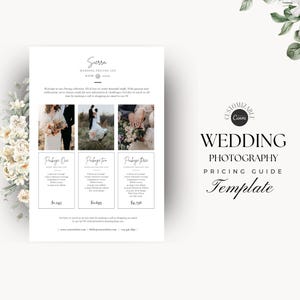 Wedding Photography Pricing List Template | Photographer Price Guide | Wedding Pricing List | Pricing Sheet | CANVA Template | Marketing