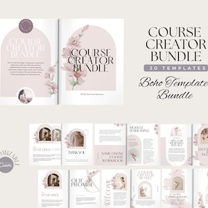 Course Creator Template, Canva Bundle Template, Boho Template, Coaching Template, Online Course Template, Course Creator Workbook Template.