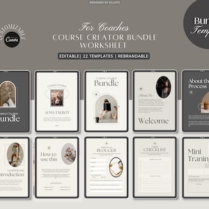 Course Creator Template, Canva Bundle Template, Worksheet Template, Coaching Template, Online Course Template, Course Creator Workbook.
