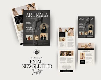 Aesthetic Email Newsletter Canva Template, Minimalist Design (Digital Download)
