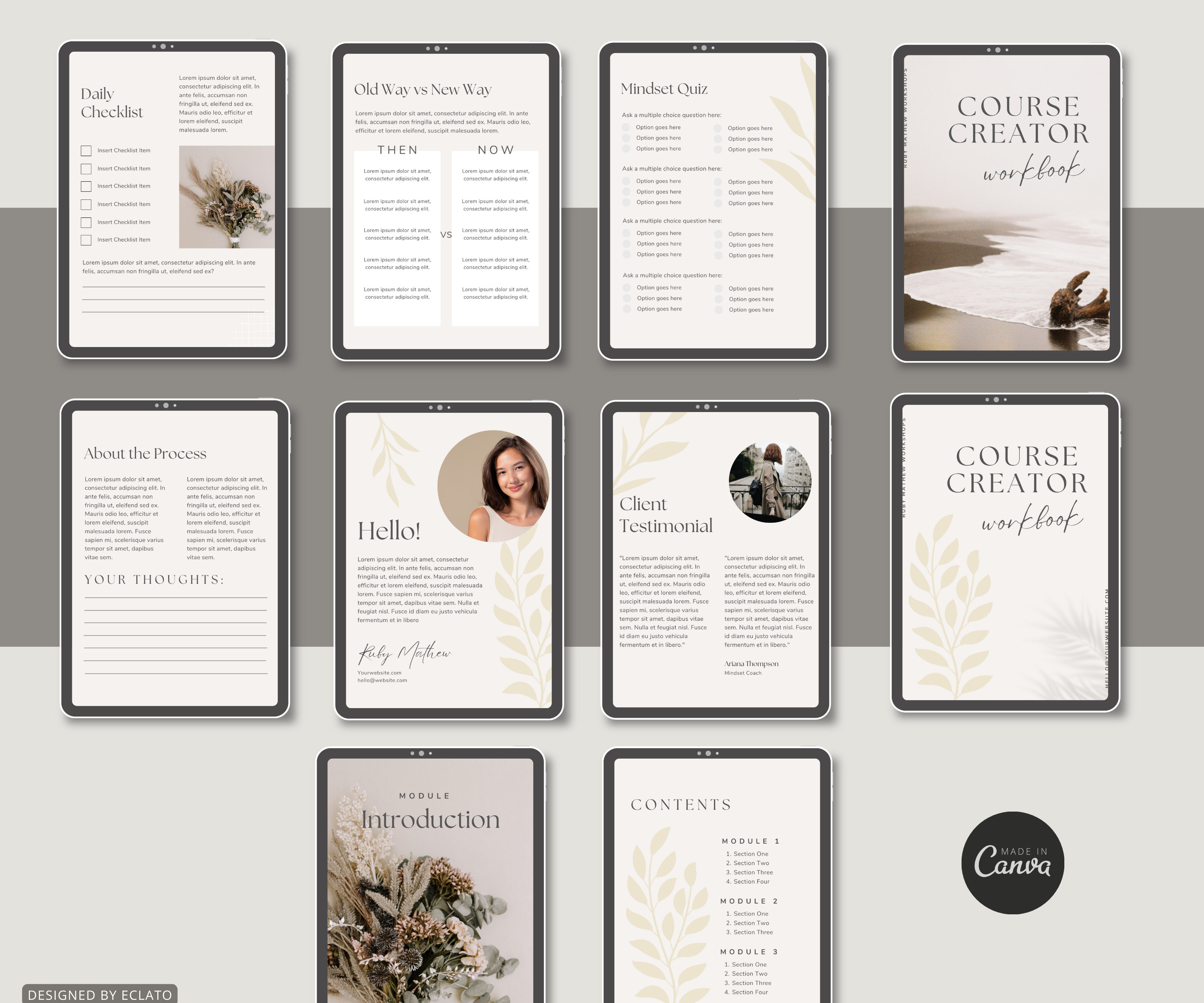Course Creator Template, Canva Bundle Template, Boho Template, Coaching ...