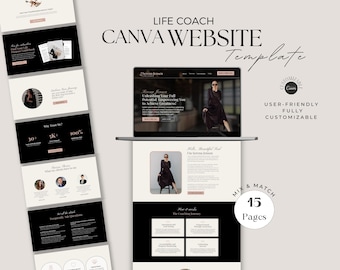 Canva Website Template | Coach & Digital Business Landing Page