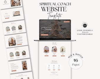Modello di sito web per landing page Canva per coach e creatori / Marchio personale, coach online, sito web aziendale digitale