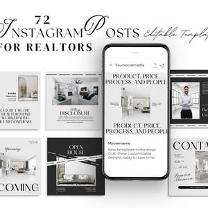 Real Estate Instagram Realtor Instagram Marketing Templates Realtor Social Media Post | Realtor Templates Luxury Canva Template Social Media