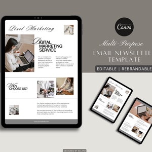 Email Newsletter Template, Canva Template, Marketing Template, Sales Email Template, Canva Newsletter, Email Marketing, Email Design.
