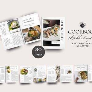 Cookbook Template | Editable Recipe Book Template | Printable Family Cookbook | Recipe E-Book | Food Blogger | Recipe Book Template
