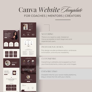 Plantilla de sitio web de Canva / Página de venta de cursos en línea (descarga digital)