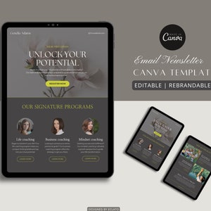 Email Newsletter Template, Canva Course Template, Marketing Template, Sales Email Template, Canva Newsletter, Email Marketing, Email Design.