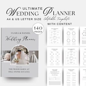 Canva Wedding Planner 140Page Template Bundle, Wedding Planner, Wedding Itinerary, Wedding Planning Book, Wedding Planning Checklist, Binder