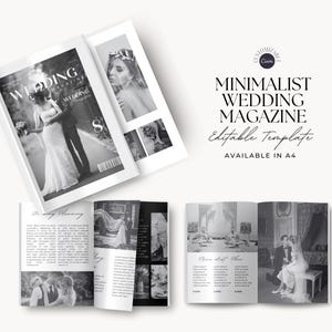 Wedding Day Magazine Template | Wedding Magazine Template |  Magazine Design |  Wedding Canva Template | Printable Magazine