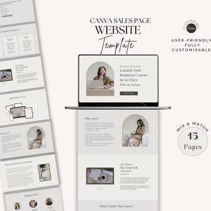 Canva Sales Page Template | Coaching Course Sales Page | Sales Funnel Landing Page Template | Coaching Template Canva Website Template