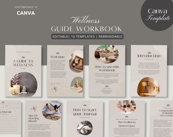 Wellness Guide, Canva Templates, Wellness Workbook, Wellness Planner, Wellness Canva Template,  Wellness Branding Kit, Wellness Coach.