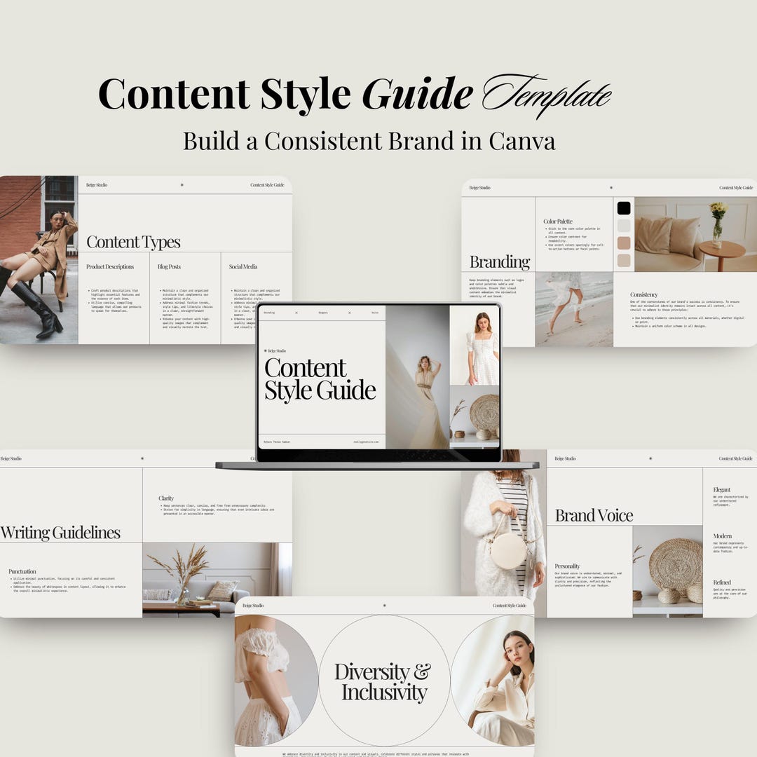 Content Style Guide Template for Social Media | Brand Style Guide Canva ...