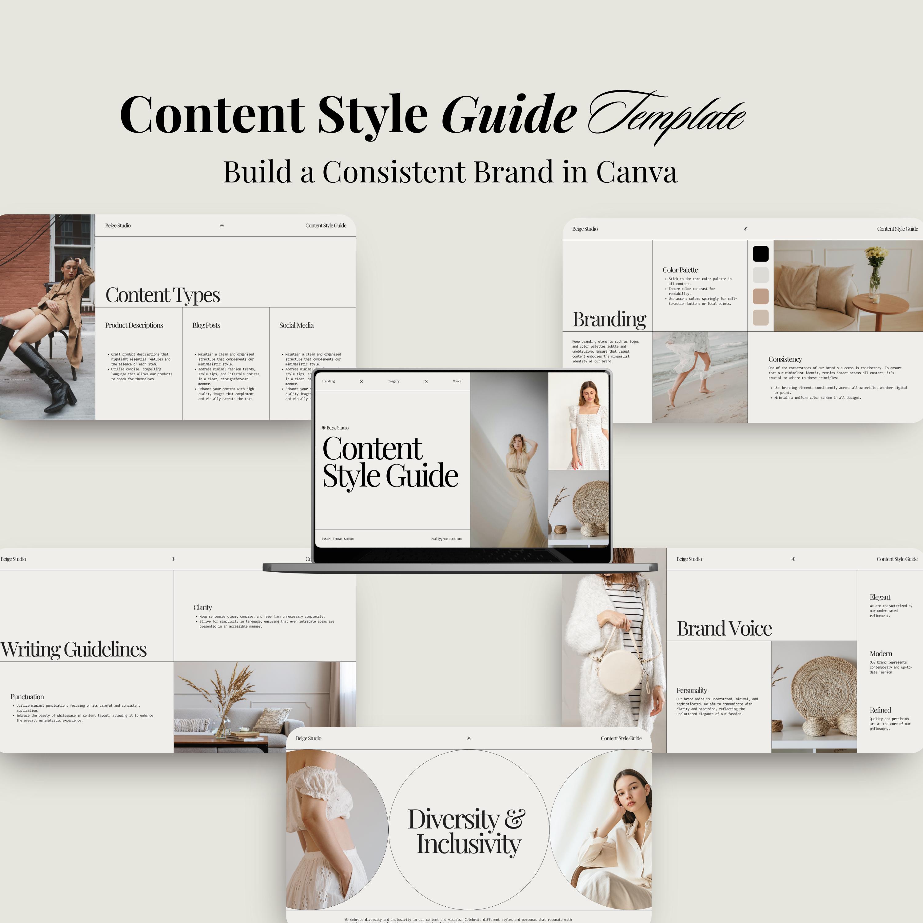 Content Style Guide Template for Social Media | Brand Style Guide Canva ...
