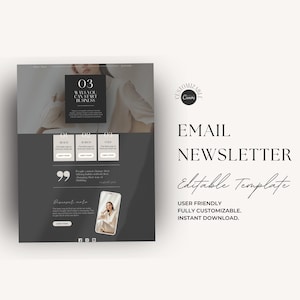 Email Newsletter Template, Canva Course Template, Marketing Template, Sales Email Template, Canva Newsletter, Email Marketing, Email Design.