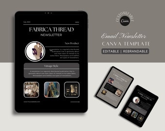 Szablon biuletynu e-mail, szablon kursu Canva, szablon marketingowy, szablon e-maila sprzedażowego, newsletter Canva, marketing e-mailowy, projektowanie e-maili.