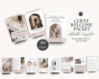 Client Welcome Packet Template, Virtual Assistant Welcome Packet, New Client Service Guide, Coaching Onboarding Template, Canva Template
