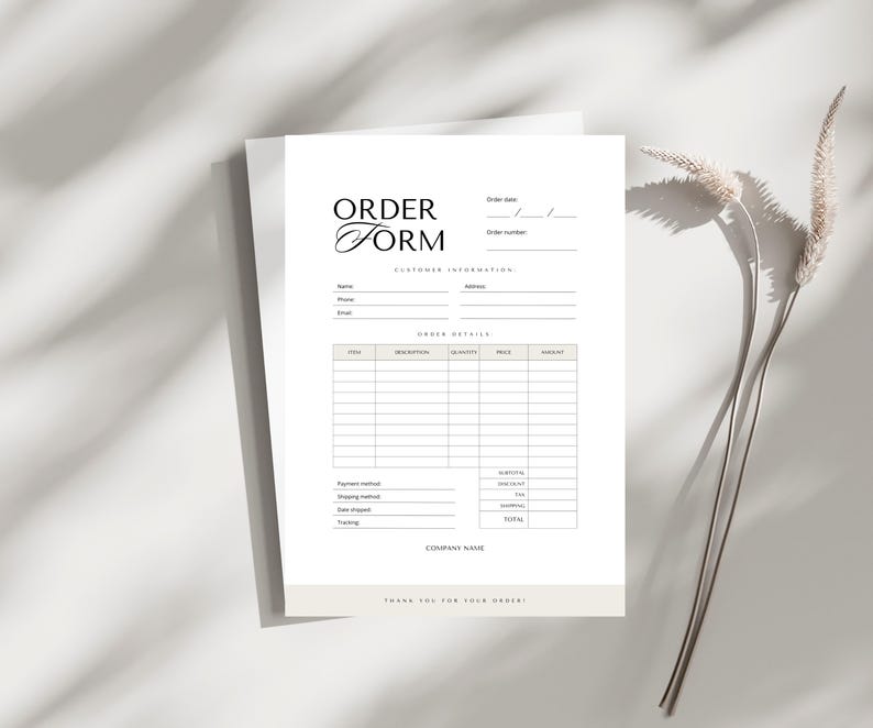 Fillable Order Forms Bundle Template, Printable Small Business Forms ...
