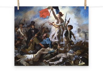 民衆を導く自由の女神の版画：ドラクロワによるフランス革命の芸術