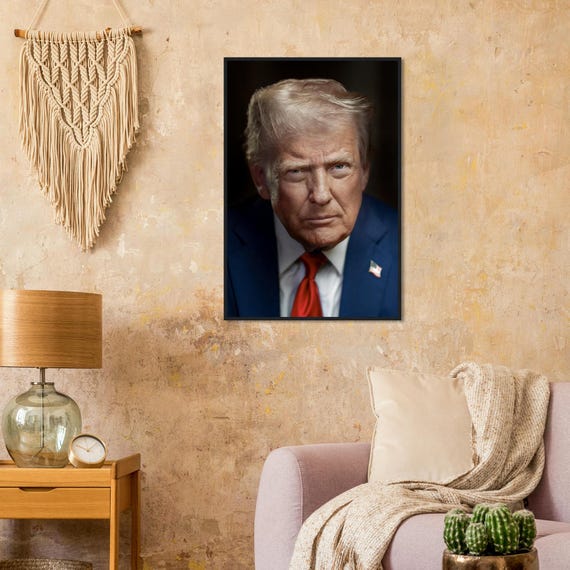 ドナルド・トランプ大統領の最新公式肖像画の額入りポスター - Etsy 日本