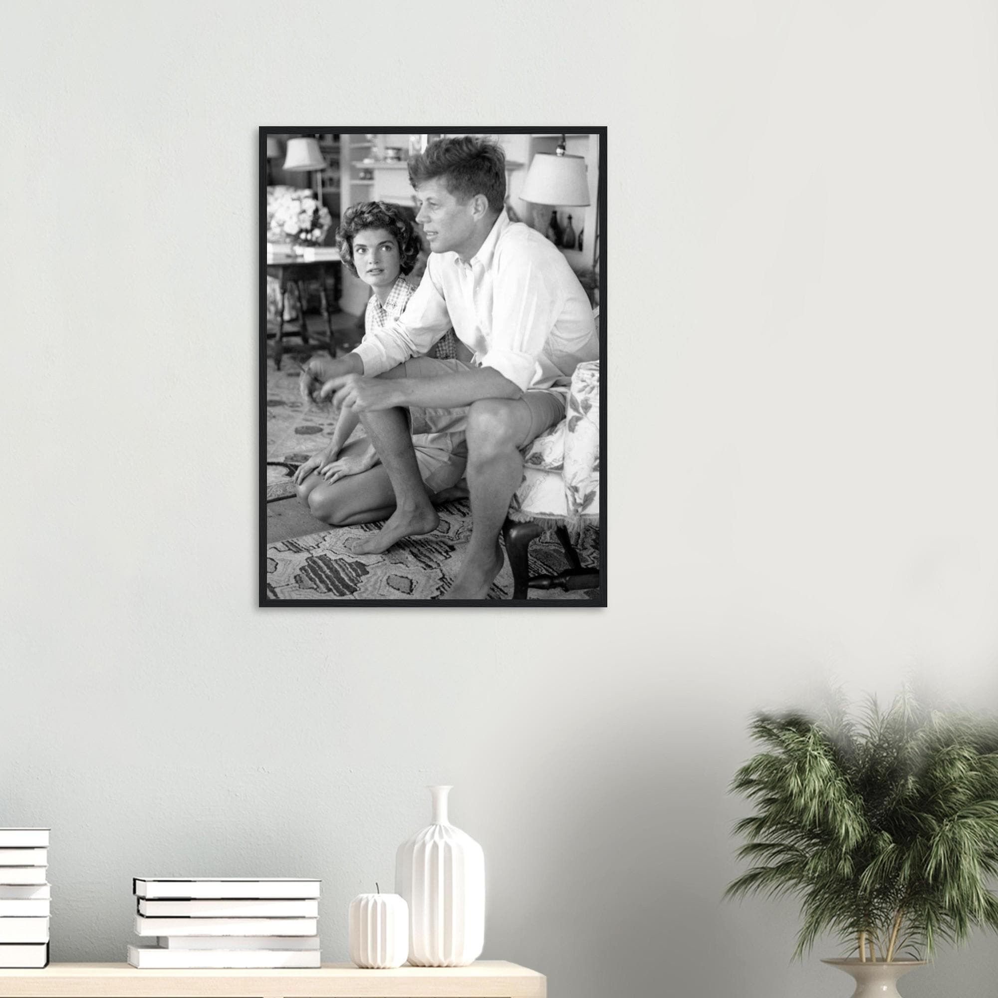 額装品/Jack and Jackie 1953/フォトグラフ/アート/ポスター John F Kennedy With Jackie Bouvier Framed Poster - Etsy