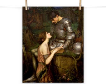 Póster mate Lamia y soldado de John William Waterhouse