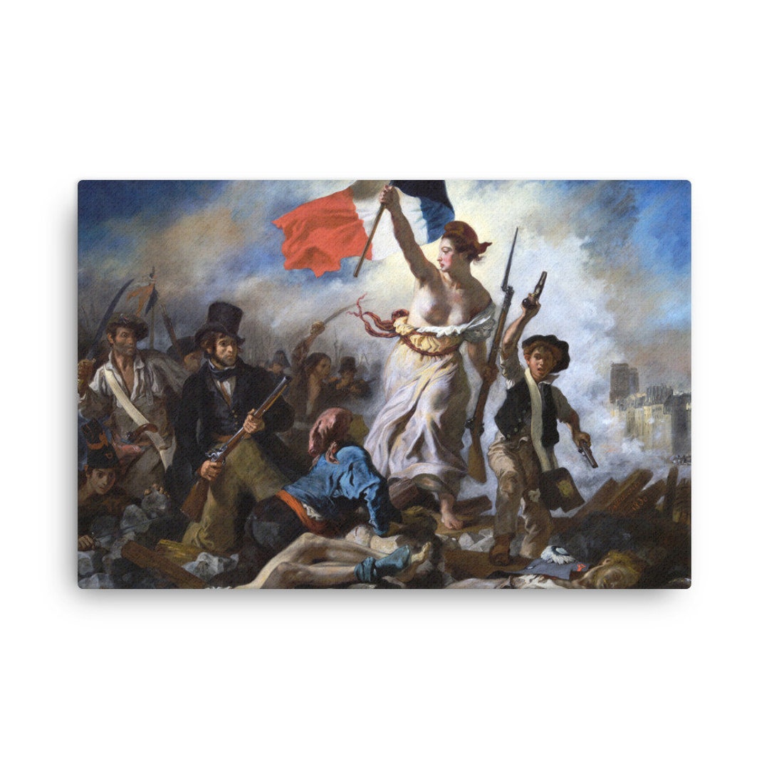 民衆を導く自由の女神 ウジェーヌ・ドラクロワ作 キャンバス