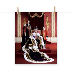 King Charles III, Prince of Wales (Prince William) and Prince George Coronation Portrait Matte Poster