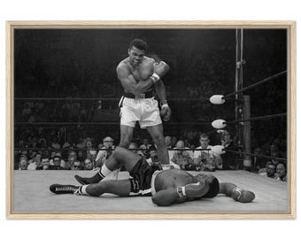 Muhammad Ali knocks out Sonny Liston Framed Canvas