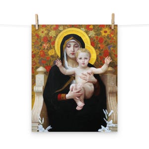 The Madonna Of The Lilies By William Adolphe Bouguereau Matte Poster