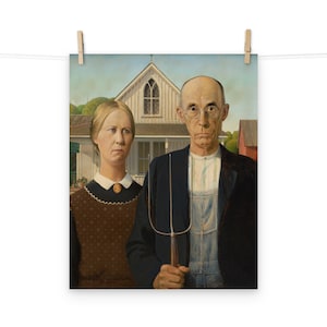 American Gothic by Grant Wood Matte Poster