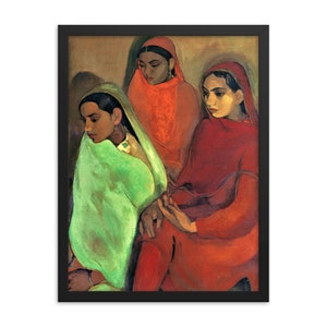 Three Girls by Amrita Sher-Gill Framed Poster