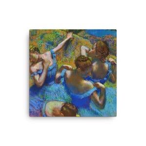 Dancers in Blue by Edgar Degas Canvas