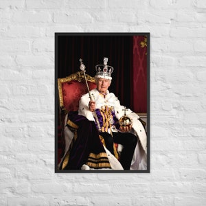 King Charles III Official Coronation Photo Framed Poster