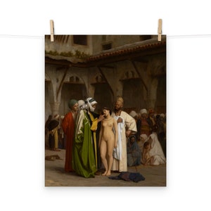 El mercado de esclavos de Jean Leon Gerome Matte Poster