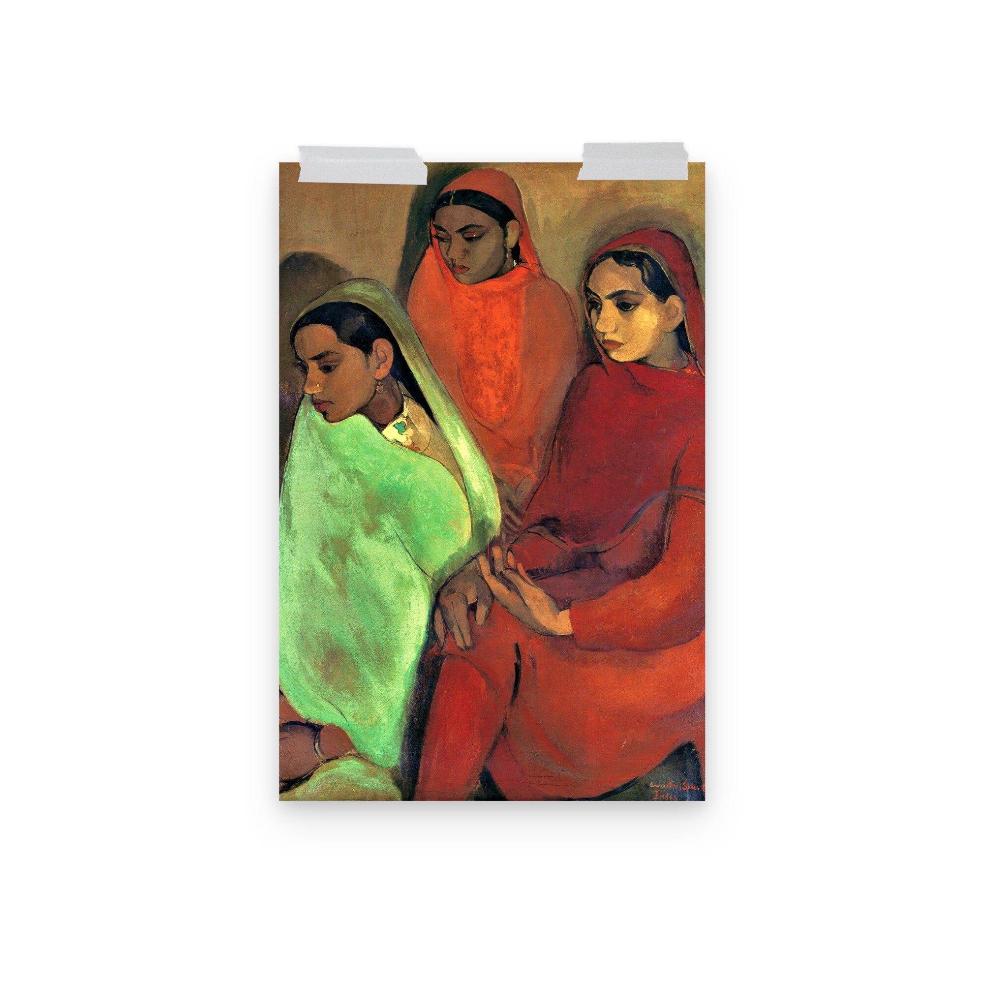 Three Girls by Amrita Sher-gill Matte Poster - Etsy