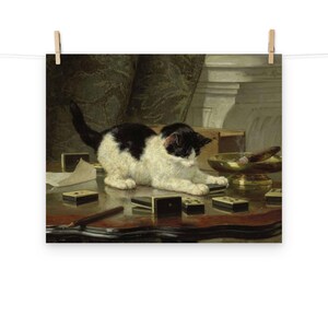 The Cat at Play by Henriette Ronner-Knip Matte Poster