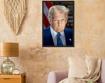ドナルド・トランプ大統領公式肖像画 2025 額入りキャンバス - Etsy 日本