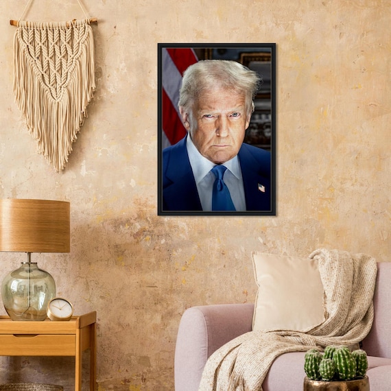 ドナルド・トランプ大統領公式肖像画 2025 額入りキャンバス - Etsy 日本