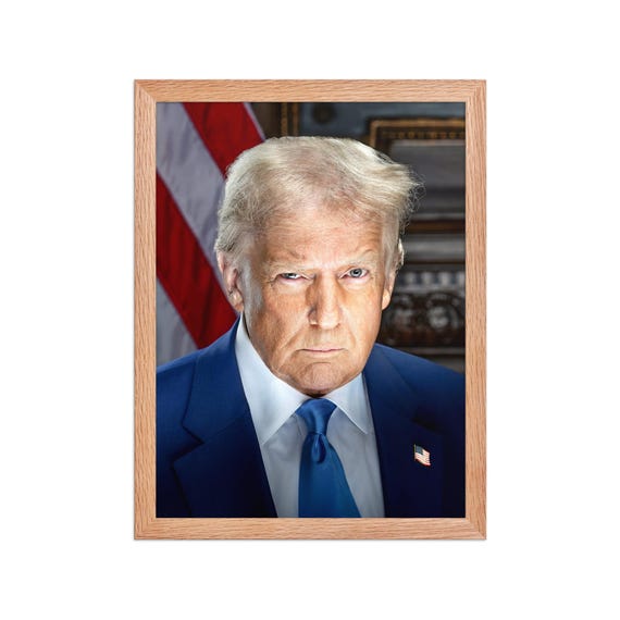 ドナルド・トランプ大統領公式肖像画 2025 額入りポスター - Etsy 日本