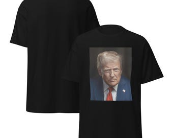 T-shirt con l'ultimo ritratto ufficiale del presidente Donald Trump