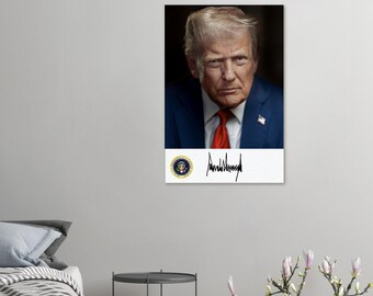 ドナルド・トランプ大統領の最新公式肖像画（サイン入り）キャンバス