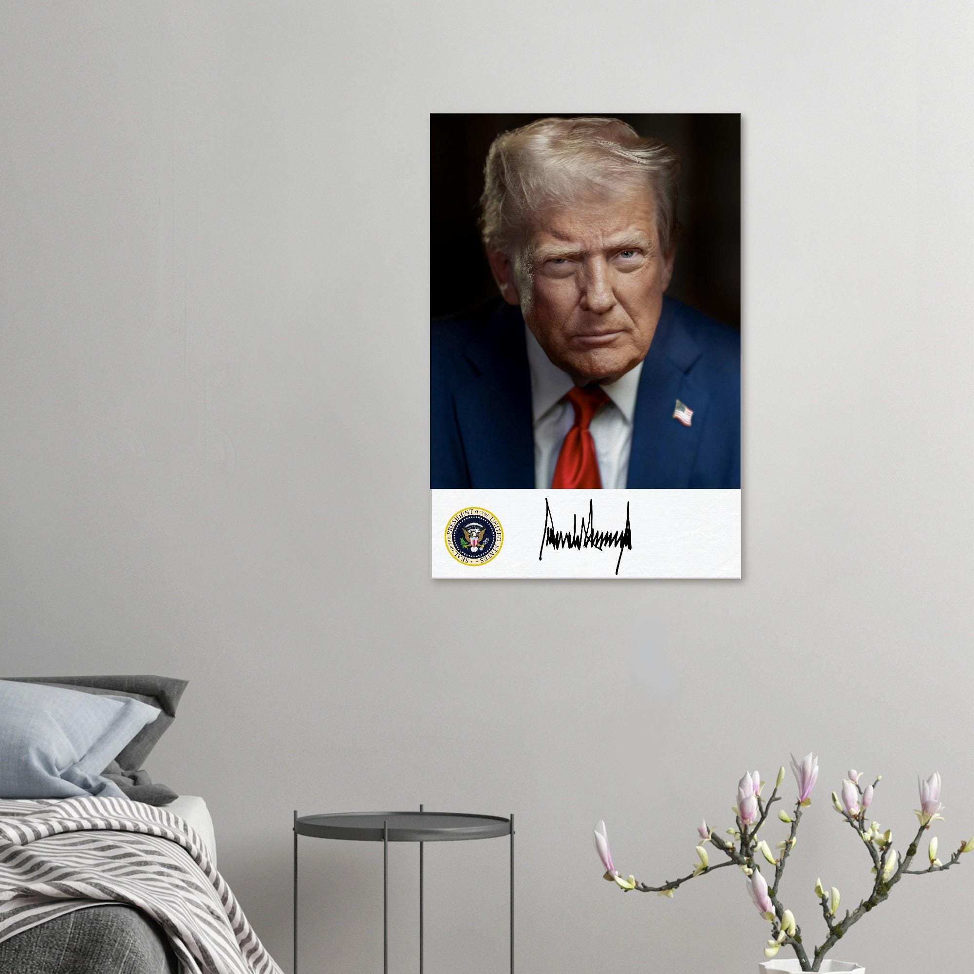 ドナルド・トランプ大統領の最新公式肖像画（サイン入り）キャンバス