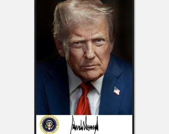 ドナルド・トランプ大統領の最新公式ポートレート（サイン入り）額入り