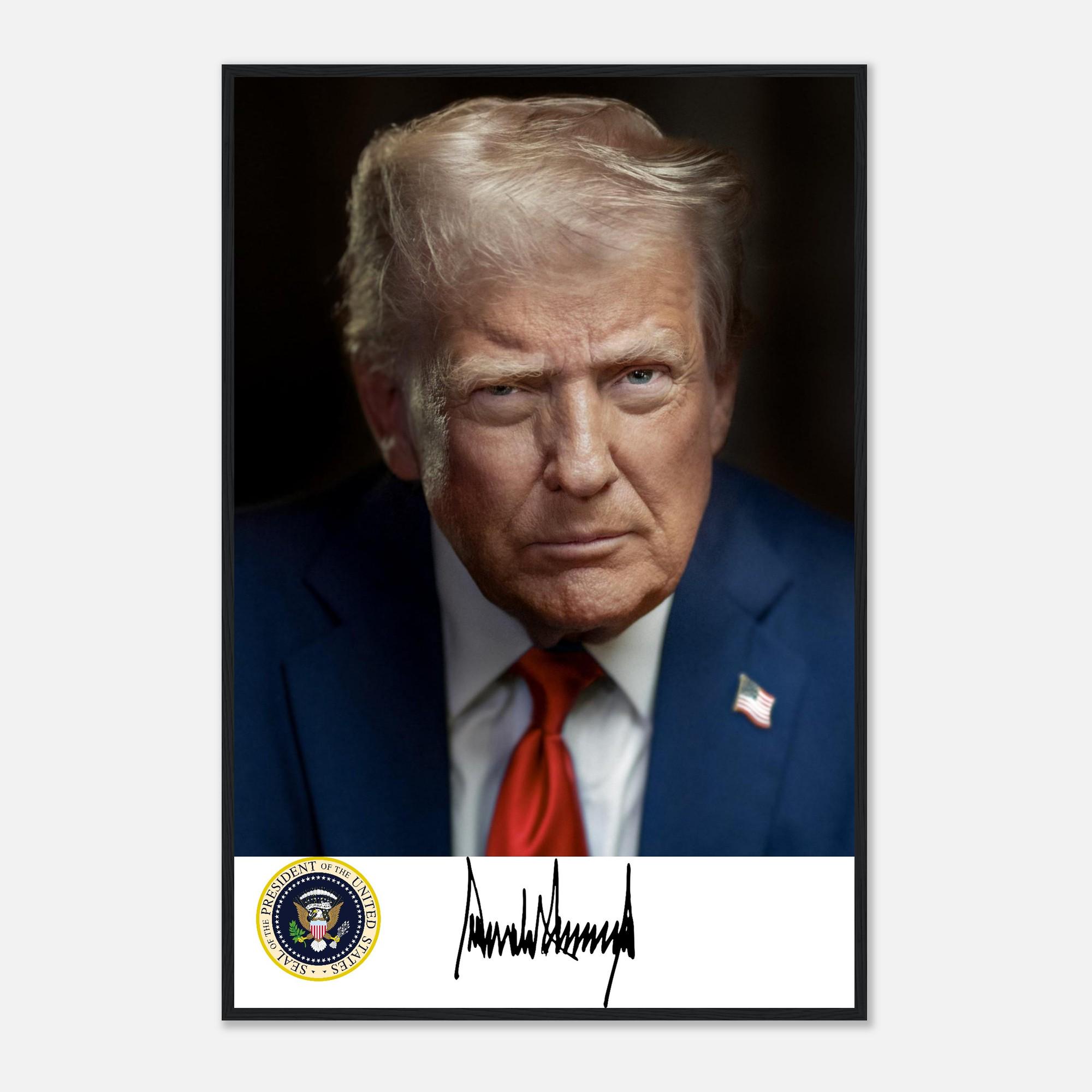 ドナルド・トランプ大統領の最新公式ポートレート（サイン入り）額入り