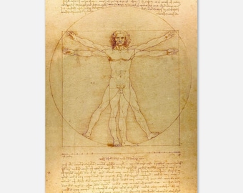 Póster mate del Hombre de Vitruvio de Leonardo da Vinci