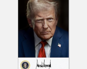 ドナルド・トランプ大統領の最新公式肖像画（サイン入り）キャンバス