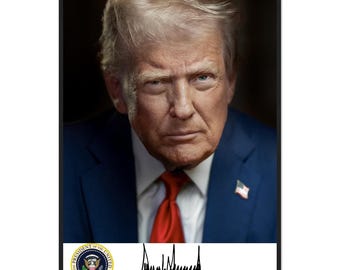 ドナルド・トランプ大統領の最新公式ポートレート（サイン入り）額入り